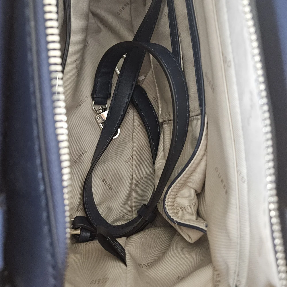 GUESS Heather Blue Denim Satchel